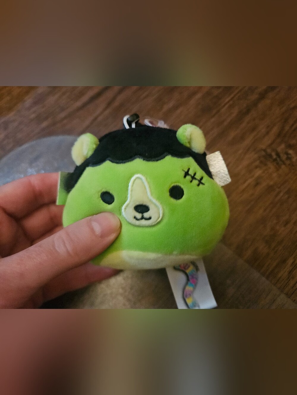 New With Tag 2021 Halloween Squishmallow Len Frankenstein Bear Backpack Clip NWT
